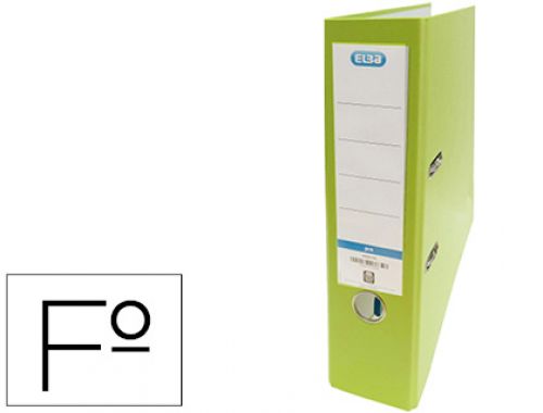 Pasta de alavanca elba cartao forrado pvc com rado top folio lombada 80 mm verde lima , Elba , 155517 , 8427291014714